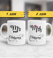 Mr & Mrs İkili Kupa Bardak