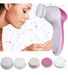 Pazariz 5 iN 1 Pilli Yüz Temizleme,Masaj ve Peeling Fırça Seti Sünger Set