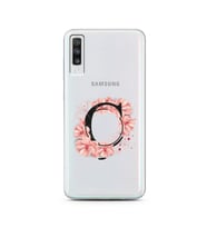 Pembe Çiçekli Harf Tasarım Süper Şeffaf Silikon Telefon Kılıfı Samsung A70 Ç-Har