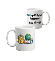 Öğretmenler Günü Hediyesi - Sosyal Bilgiler Öğretmeni İsimli Kupa Bardak