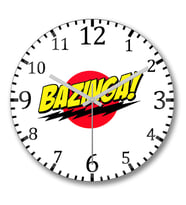 Big Bang Sheldon Cooper Bazinga Duvar Saati Bombeli Gercek Cam