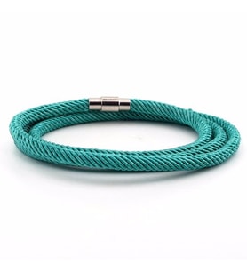 3 SIRA SARMA METAL MIKNATIS TURKUAZ ERKEK BİLEKLİK BT348