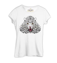 Beyaz Leopar Beyaz Kadın Tshirt
