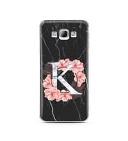 Mermer Çiçekli Harf Tasarım Süper Şeffaf Silikon Telefon Kılıfı Samsung A8 (2015