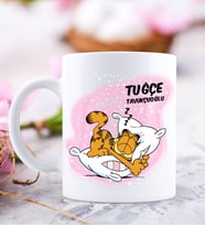 BK Gift Kişiye Özel Garfield Tasarımlı Beyaz Kupa Bardak - 22