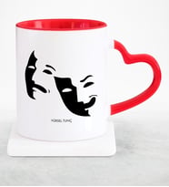 BK Gift Kişiye Özel Mesleki Oyuncu Kırmızı Kalpli Kupa Bardak