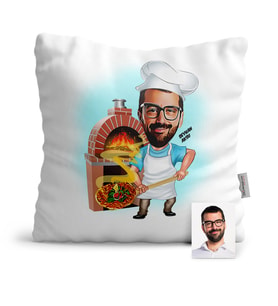 BK Gift Kişiye Özel Bay Kebapçı Karikatür  Yastık  1