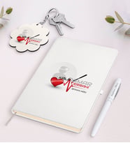 BK Gift Kişiye Özel Kalp Damar Cerrahi Beyaz Defter Kalem Ve Anahtarlık Hediye Seti-1 (Model 1)