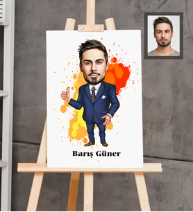 Kişiye Özel Öğretmen Karikatürlü  Ahşap Tablo 30x47 Bay-11