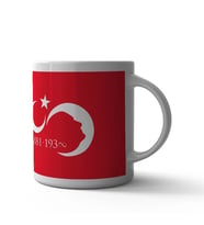 Ay Yıldız Atatürk Silüet Kırmızı Kupa (Çok Renkli)