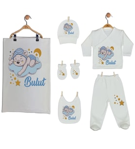 Pia Baby GL 2001 İsme Özel Ayıcıklı Battaniye Zıbın Set