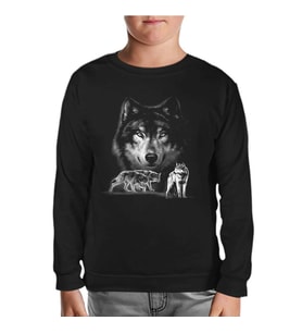 Kurt Siyah Çocuk Sweatshirt