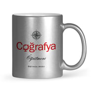 BK Gift Kişiye Özel Coğrafya Öğretmeni Gümüş Yaldızlı Kupa Bardak  1