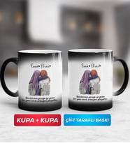 İkili Arkadaşa Hediye Yan Yana Sihirli Kupa Bardak