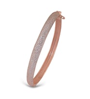 Gümüş Zirkon Taşlı Abiye/Günlük Kelepçe Tasarım Bileklik (Rose)
