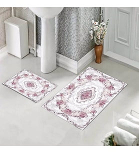 Banyo Halısı Ikili Klozet Takımı Kaymaz Tabanlı (60 xm x 100 cm + 40 cm x 60 cm) 