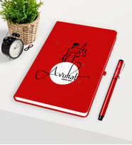 BK Gift Kişiye Özel Avukat Temalı Kırmızı Defter Kalem Seti - 11