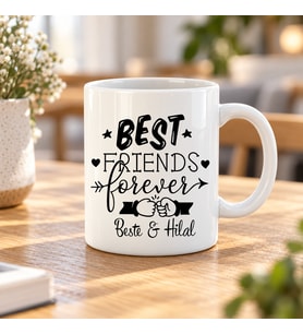En İyi Arkadaşlara Özel İnci Beyazı Kupa Bardak BFF - 1