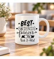 En İyi Arkadaşlara Özel İnci Beyazı Kupa Bardak BFF - 1