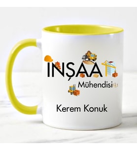 İnşaat Mühendisi Kupa Bardağı Sarı