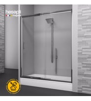 OLIVE 5 MM TEMPERLİ CAM DUŞAKABİN 4 ÖLÇÜ TEK FİYAT (Krom)