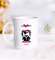 BK Gift Kişiye Özel Sevgililer Günü Kupa ve Çift İsimli Papatya Kolye-104 (Model 1)