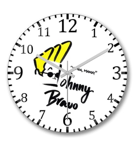 Johnny Bravo1 Duvar Saati Bombeli Gercek Cam