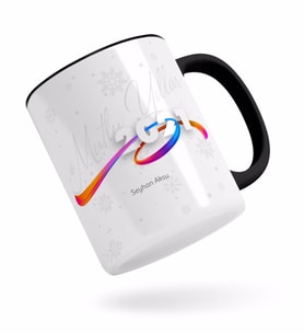 BK Gift Kişiye Özel 2024 Mutlu Yıllar Siyah Kupa Bardak-4