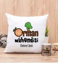 Orman Mühendisi Yastık ve Silver Kupa Bardak