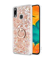 Microsonic Samsung Galaxy A30 Kılıf Glitter Liquid Holder Gold