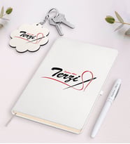 BK Gift Kişiye Özel Terzi Beyaz Defter Kalem ve Anahtarlık Hediye Seti-1 (Model 1)