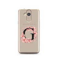 Pembe Çiçekli Harf Tasarım Süper Şeffaf Silikon Telefon Kılıfı General Mobile GM