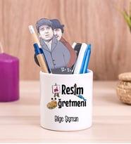 Resim Öğretmeni Seramik Kalemlik