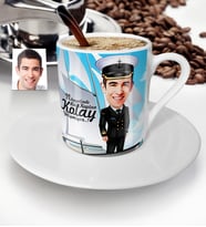 BK Gift Kişiye Özel Bay Gemi Kaptanı Karikatür Türk Kahvesi Fincanı  1