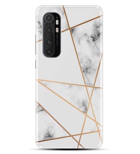 Kılıfland Xiaomi Mi Note 10 Lite Kılıf Silikon Resimli Kapak White Marble Mermers With Triangle Stok 1195