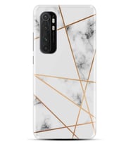 Kılıfland Xiaomi Mi Note 10 Lite Kılıf Silikon Resimli Kapak White Marble Mermers With Triangle Stok 1195