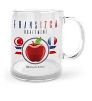 BK Gift Kişiye Özel Fransızca Öğretmeni Cam Kupa Bardak  2