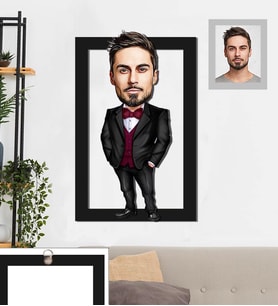 Kişiye Özel Patron Karikatürlü 3D Ahşap Tablo 30x47 Bay-24