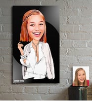 BK Gift Kişiye Özel Bayan Model Karikatür Ahşap Tablo - 2