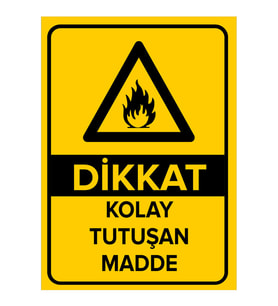 MIGNATIS - Dikkat Kolay Tutuşan Madde Levhası - Sac Malzeme 25x35cm