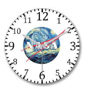 Nasa Duvar Saati Bombeli Gercek Cam