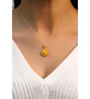Bereket Model Altın Kaplama Telkari Gümüş Kolye