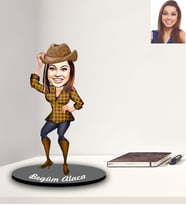 Kişiye Özel Bayan Karikatürlü Ahşap Biblo Model-4