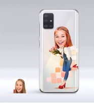 BK Gift Kişiye Özel Bayan Karikatürlü Samsung Galaxy A51 İnce Şeffaf Silikon Telefon Kapağı-13 (Beyaz)