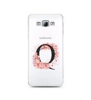 Pembe Çiçekli Harf Tasarım Süper Şeffaf Silikon Telefon Kılıfı Samsung A8 (2015)