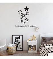 New Jargon - Yıldızlarında Dostu Vardır Duvar Yazısı Sticker 60x60cm - Siyah