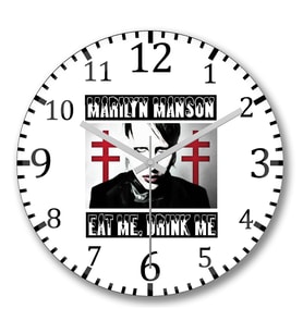 Marilyn Manson Duvar Saati Bombeli Gercek Cam