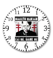 Marilyn Manson Duvar Saati Bombeli Gercek Cam