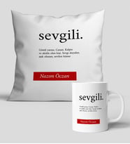 Fotoğraflı Sevgili Kupa Bardak ve Yastık Set