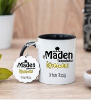Maden Teknolojisi Öğretmeni Siyah Kupa Bardak Ve Anahtarlık Set